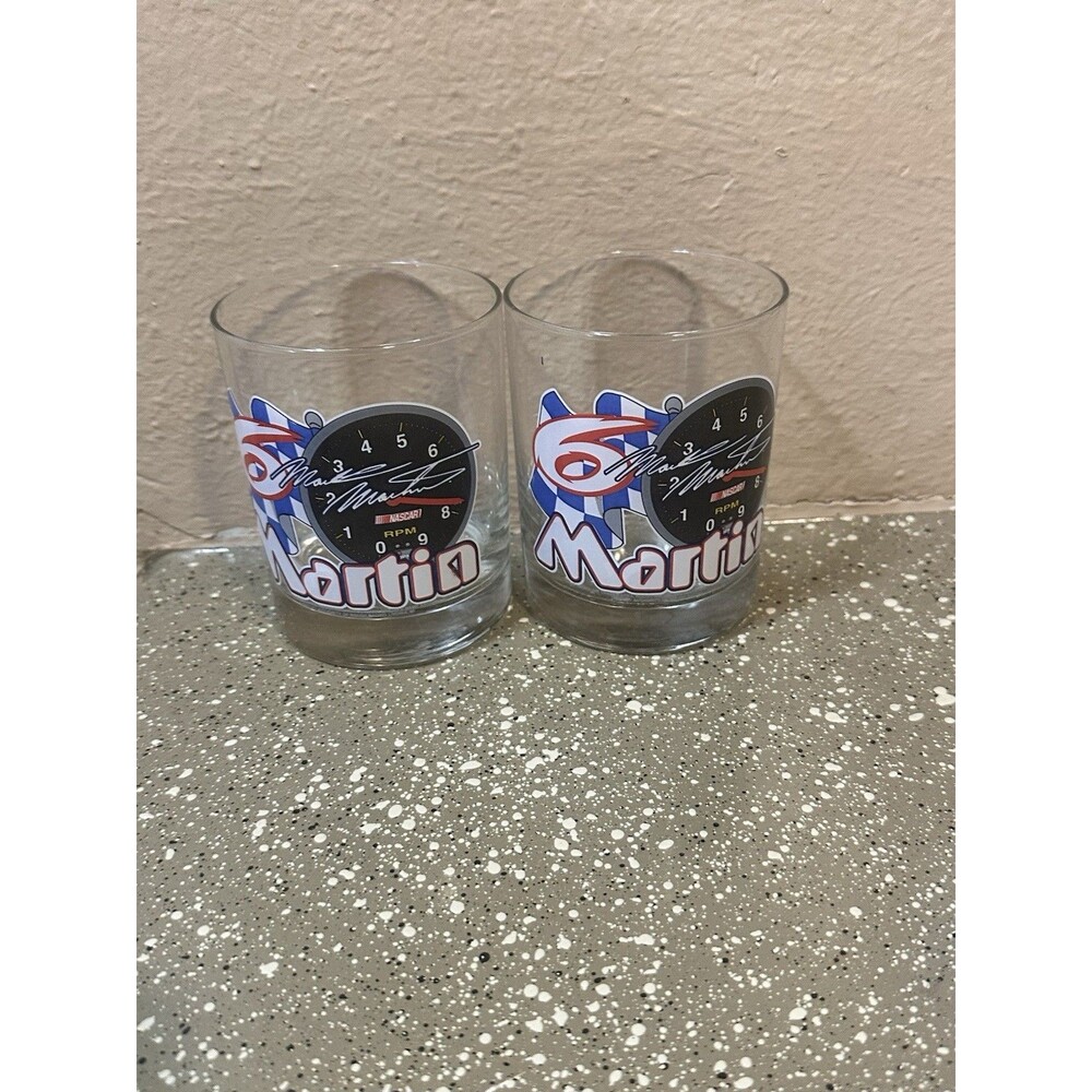 Mark Martin NASCAR #6 Pepsi Racing Team Collector Glass Set of‎ 2